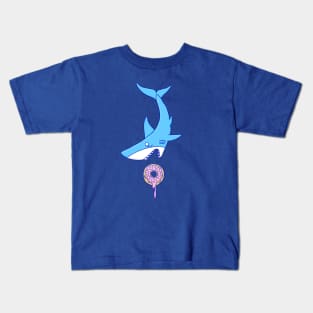 Funny Shark vs Donut Kids T-Shirt